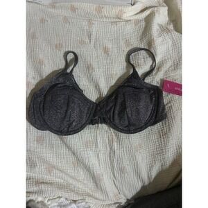 Xhilaration Bikini Top Womens  Black Shimmer Underwire New Size M (4-6)